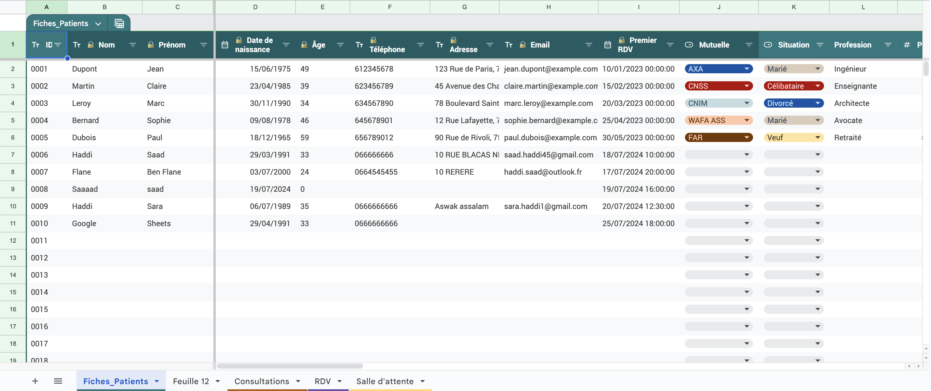 DoctorSheets Template Preview